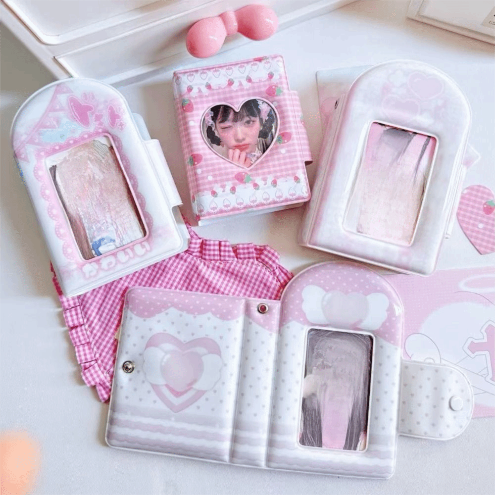 Kpop Photo Card Binder 3 Inch - Niedliches 3-Zoll-Fotokarten-Sammelalbum aus PP mit 32