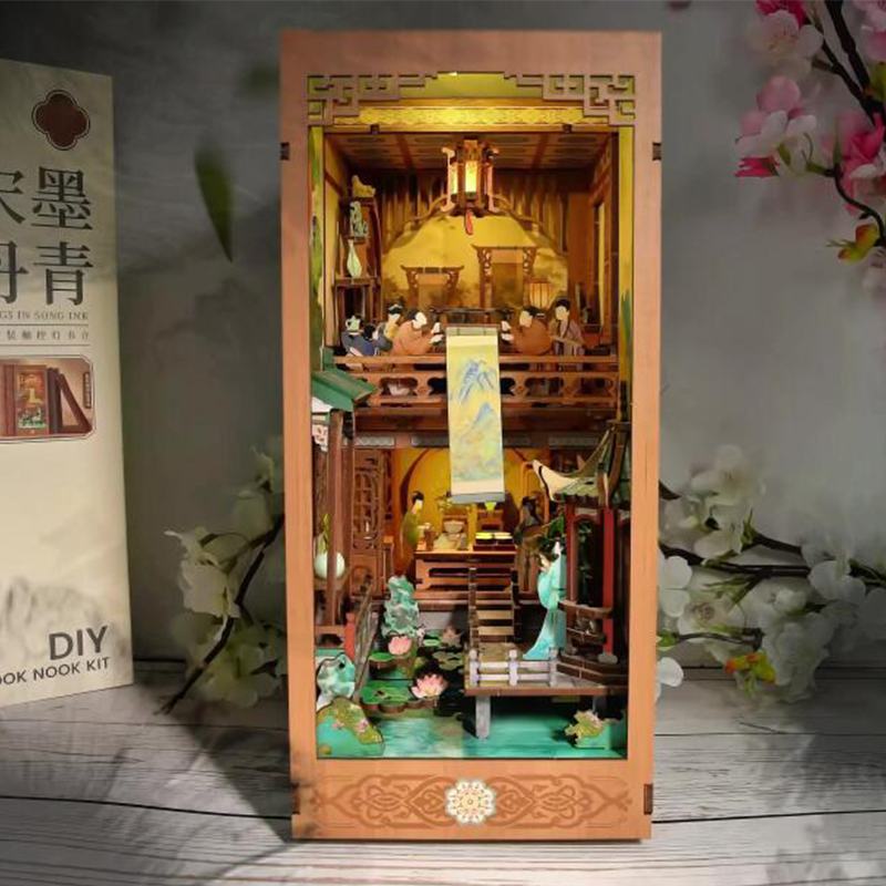 Diy Wooden Book Nook Kit Shelf Insert - DIY Holzbuch Nook Regal Einsatz Kit