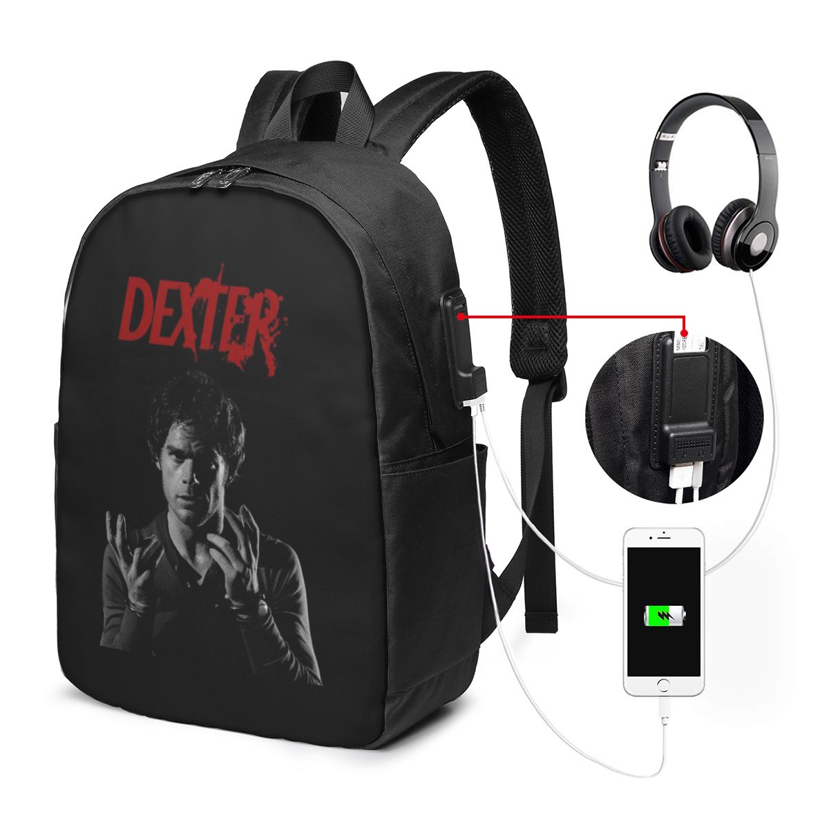 Movies - Movie Dexter Morgan Rucksack, Reisetasche für