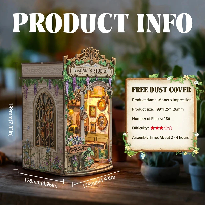 Hölzernes Monet-Studio-Bücherr – Diy Wooden Book Nook Kit Shelf Insert Bewertung und Preis
