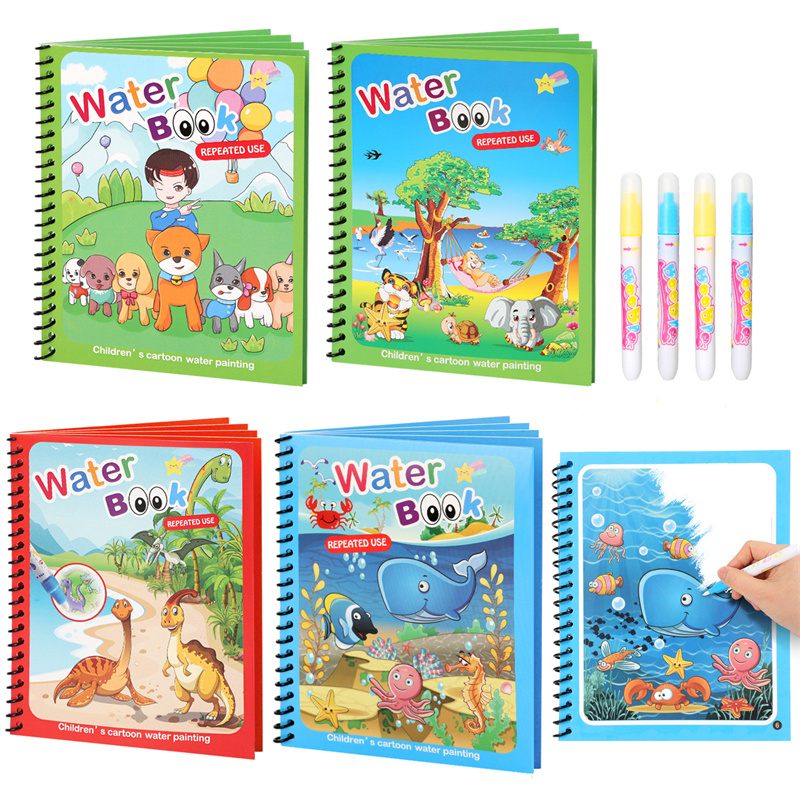 Montessori-Spielzeug, wiederve – Reusable Water Magic Coloring Book Bewertung und Preis