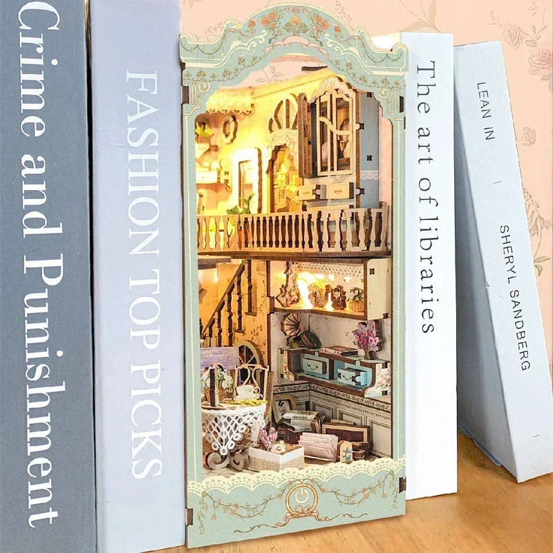 DIY Holz Pastoral Tagebuch Buc – Diy Wooden Book Nook Kit Shelf Insert Bewertung und Preis