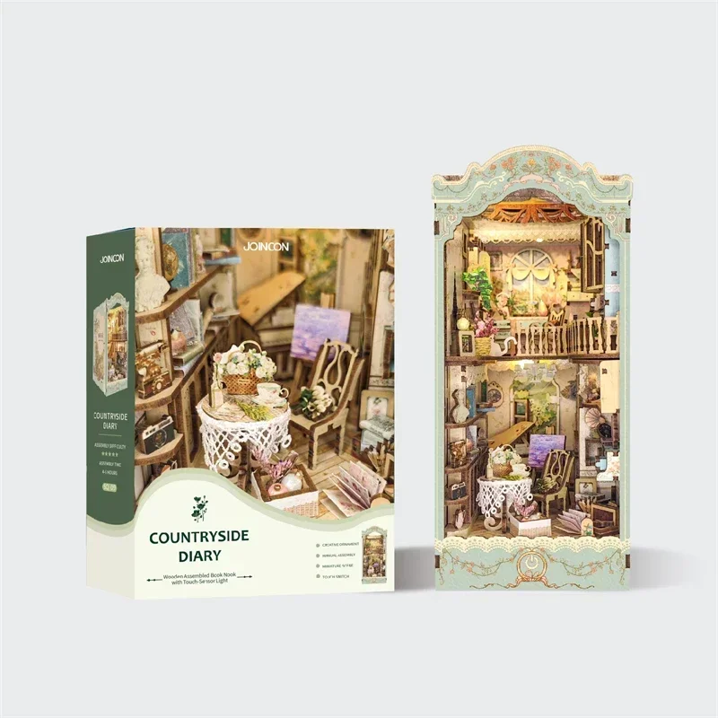 DIY Holz Pastoral Tagebuch Buc – Diy Wooden Book Nook Kit Shelf Insert Bewertung und Preis
