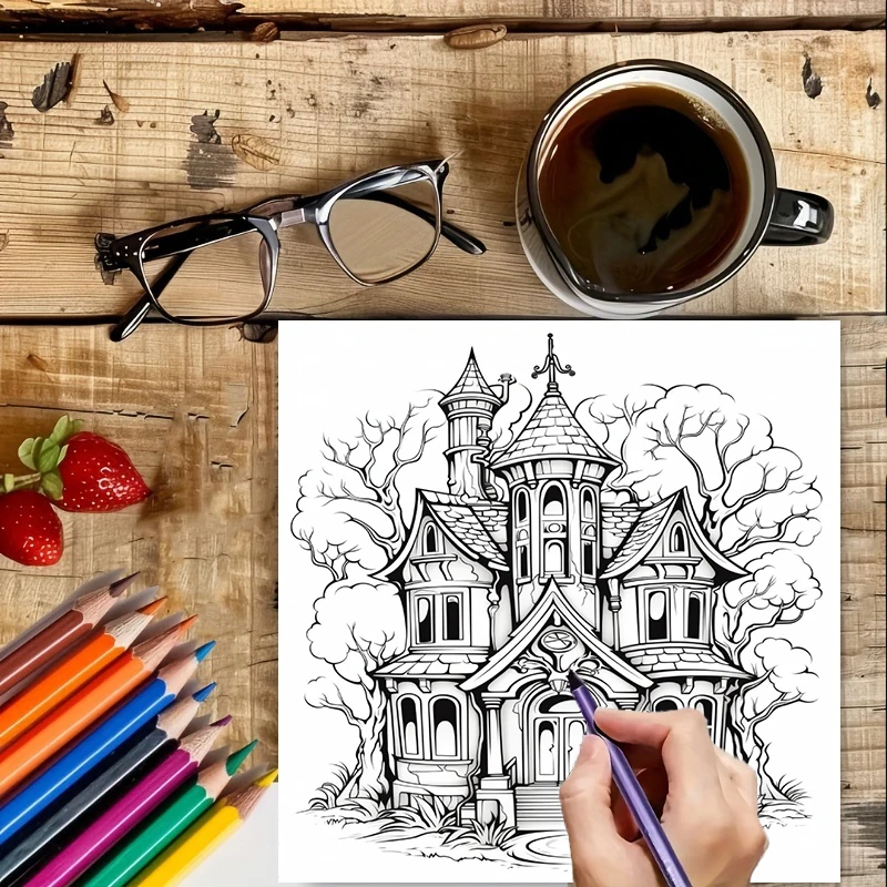 Geisterhaus-Malbuch für Erwach – Adult Coloring Book Stress Relief Bewertung und Preis