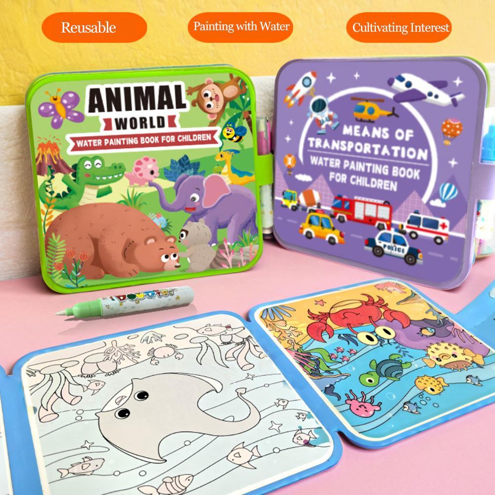 Faltbares Wassermalbuch für Ki – Reusable Water Magic Coloring Book Bewertung und Preis