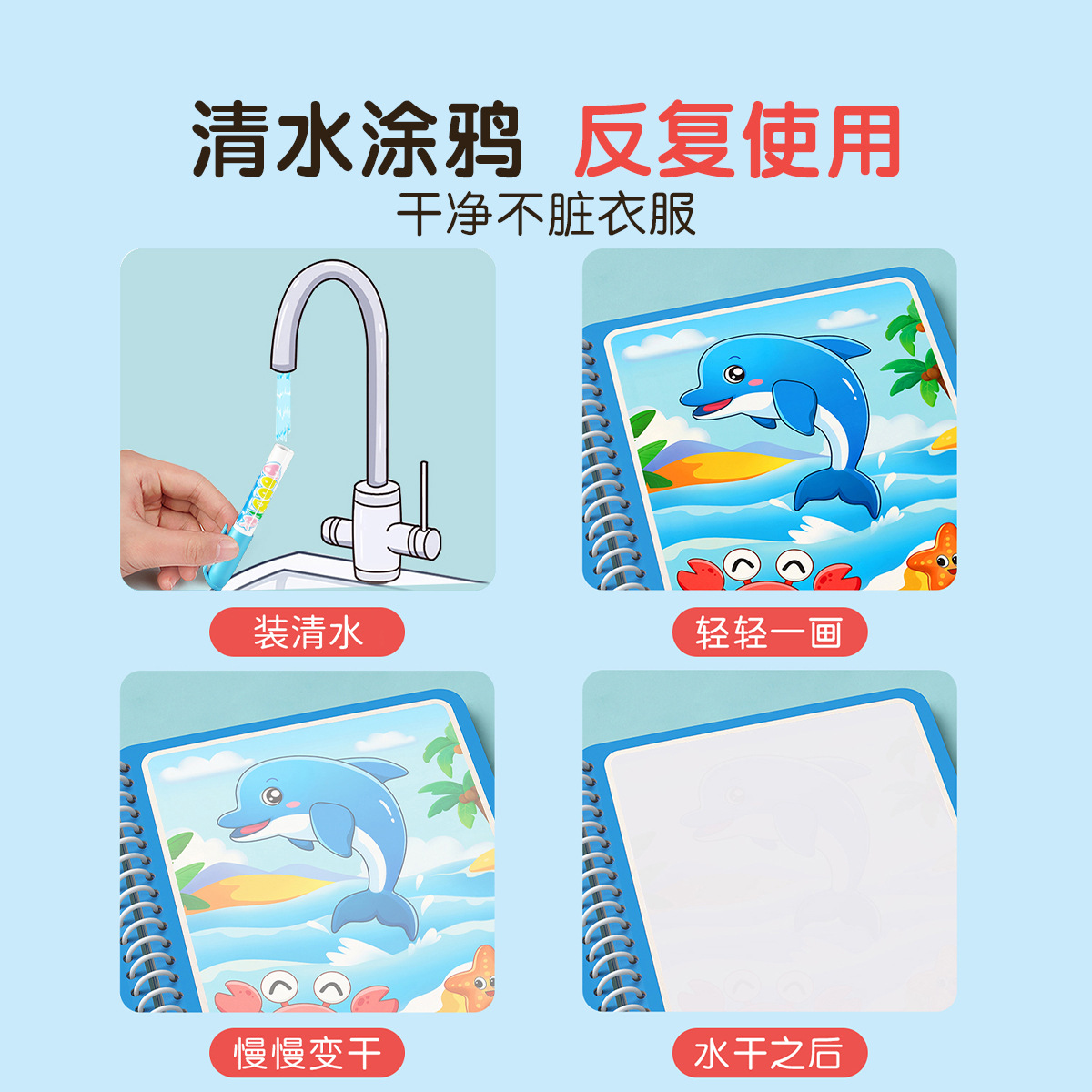 Magisches Wasser-Malbuch für K – Reusable Water Magic Coloring Book Bewertung und Preis